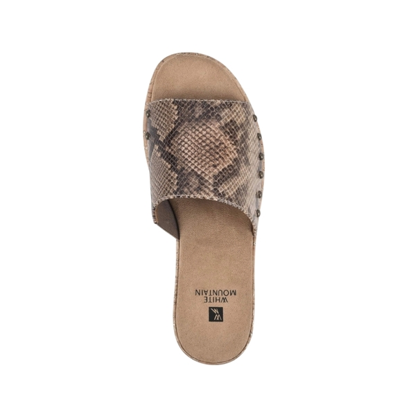 WHITE MOUNTAIN womens Diligent Slide flatform Sandal Snake print size 8.5M - Picture 3 of 6